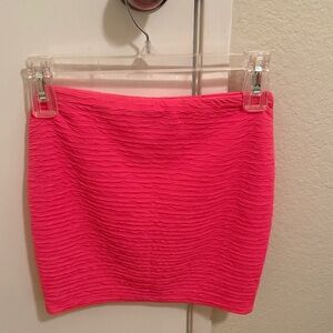 Vibrant Pink Textured Mini Skirt